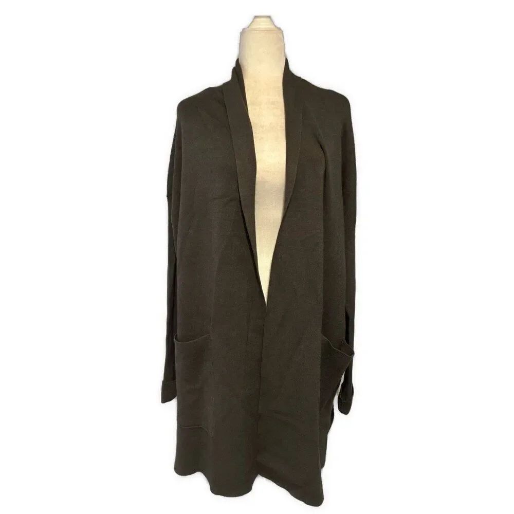 splendid style rf4s770 Solid Gray Green Long Sleeve Cardigan @cellajaneblog S